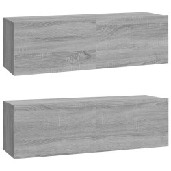 Meubles TV muraux 2pcs sonoma gris 100x30x30 cm bois ingénierie 622826622826