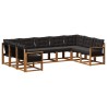 Ensemble de canapés d'extérieur 9 pcs Naturel et noir 622829622829