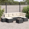 Ensemble de canapé de jardin 6 pcs Noir et Crème polyrotin 622830622830