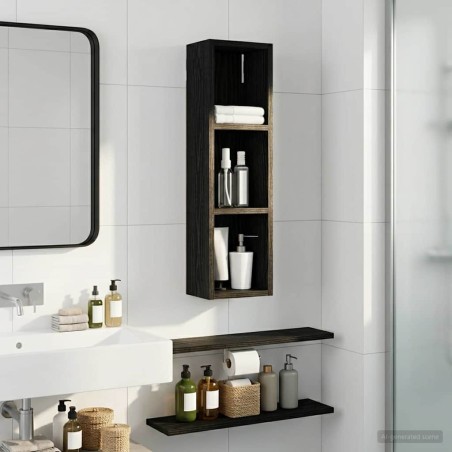 Armoire murale de salle de bain Chêne Noir 20 x 14 x 70 cm 622832622832