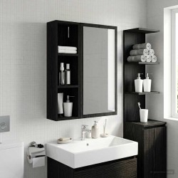 Armoire murale de salle de bain Chêne Noir 20 x 14 x 70 cm 622832622832