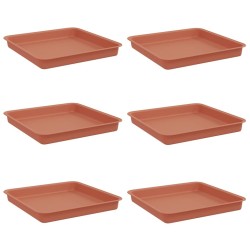 Plateau carré à fleurs 6 pcs Rouge brique 18 x 18 x 2 cm 622838622838