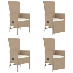 Ensemble à manger de jardin avec coussins 5pcs Beige poly rotin 622841622841