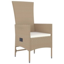Ensemble à manger de jardin avec coussins 5pcs Beige poly rotin 622841622841