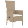 Ensemble à manger de jardin avec coussins 5pcs Beige poly rotin 622841622841