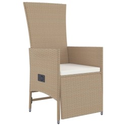 Ensemble à manger de jardin avec coussins 5pcs Beige poly rotin 622841622841