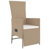 Ensemble à manger de jardin avec coussins 5pcs Beige poly rotin 622841622841