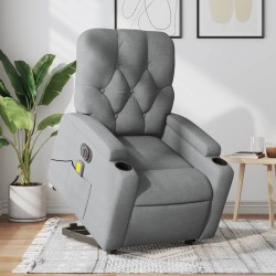 Fauteuil inclinable de massage électrique Gris clair Tissu 622842622842