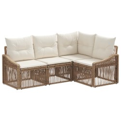 Ensemble de canapé de jardin 4 pcs Beige polyrotin 622846622846