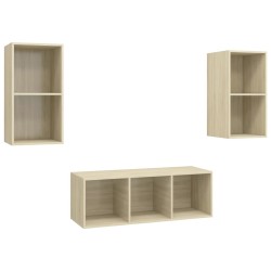 Ensemble de meubles TV 3 pcs Chêne sonoma Bois d'ingénierie 622848622848