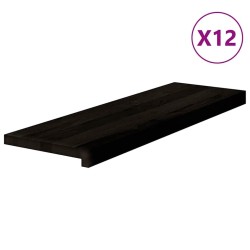 Marches d'escalier 12 pcs brun-noir 80x30x2 cm chêne massif 622849622849