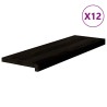 Marches d'escalier 12 pcs brun-noir 80x30x2 cm chêne massif 622849622849