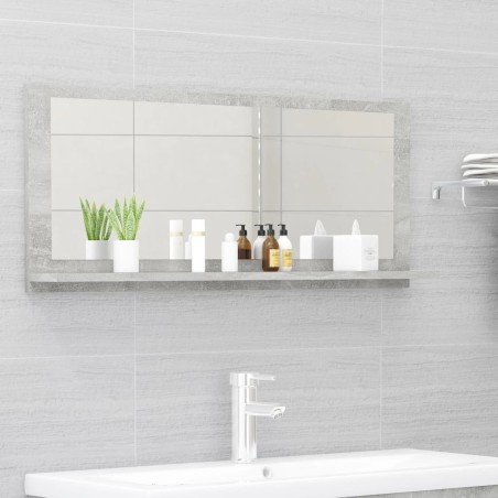 Miroir de salle de bain Gris béton 90x10,5x37 cm Aggloméré 622856622856
