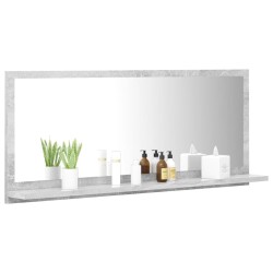 Miroir de salle de bain Gris béton 90x10,5x37 cm Aggloméré 622856622856