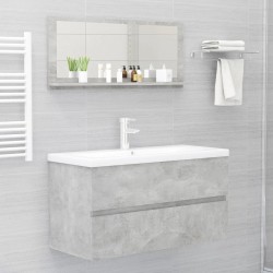 Miroir de salle de bain Gris béton 90x10,5x37 cm Aggloméré 622856622856