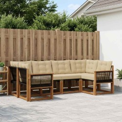 Ensemble de canapés d'extérieur 6 pcs Naturel et Beige 622857622857