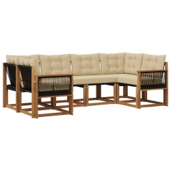 Ensemble de canapés d'extérieur 6 pcs Naturel et Beige 622857622857