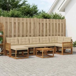 Ensemble de canapés d'extérieur 8 pcs Naturel et Beige 622858622858