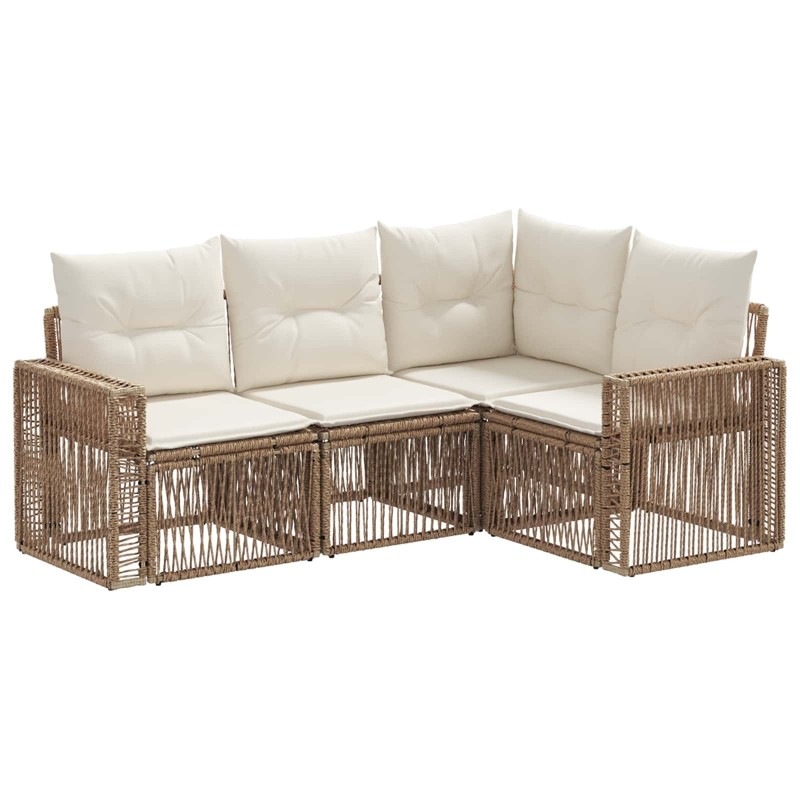 Ensemble de canapé de jardin 4 pcs Beige et blanc crème 622860622860