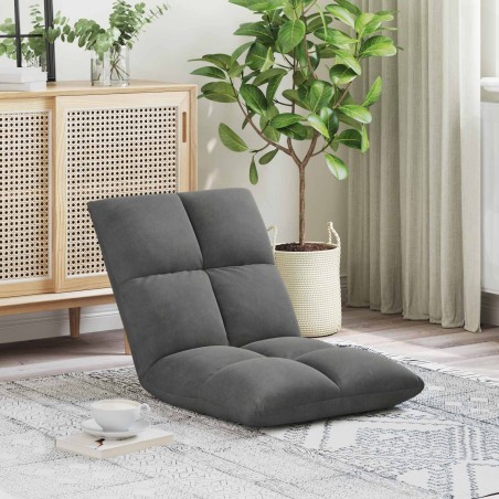 Fauteuil de sol ajustable Gris foncé Velours 622868622868