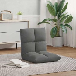 Fauteuil de sol ajustable Gris foncé Velours 622868622868