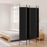Cloison de séparation 4 panneaux Noir 160x220 cm Tissu 622871622871