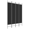 Cloison de séparation 4 panneaux Noir 160x220 cm Tissu 622871622871