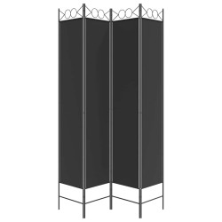 Cloison de séparation 4 panneaux Noir 160x220 cm Tissu 622871622871