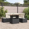 Ensemble de canapé de jardin 5 pcs Noir Poly rotin 622876622876