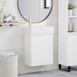 Meuble de salle de bain avec robinet Blanc 45,5 x 22,5 x 84 cm 622877622877