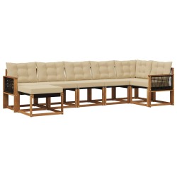 Ensemble de canapés d'extérieur 7 pcs Naturel et Beige 622878622878