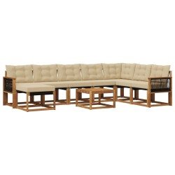 Ensemble de canapés d'extérieur 9 pcs Naturel et Beige 622879622879