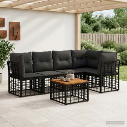 Ensemble de canapés d'extérieur 6 pcs Noir et Gris foncé 622880622880