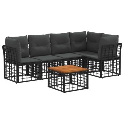 Ensemble de canapés d'extérieur 6 pcs Noir et Gris foncé 622880622880