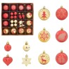 Ensemble de Boules de Noël 40 pcs or et rouge Plastique 622885622885
