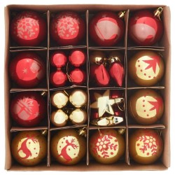 Ensemble de Boules de Noël 40 pcs or et rouge Plastique 622885622885