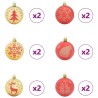 Ensemble de Boules de Noël 40 pcs or et rouge Plastique 622885622885