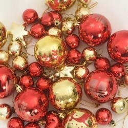 Ensemble de Boules de Noël 40 pcs or et rouge Plastique 622885622885