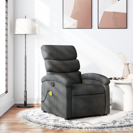 Fauteuil inclinable de massage gris foncé tissu 622887622887