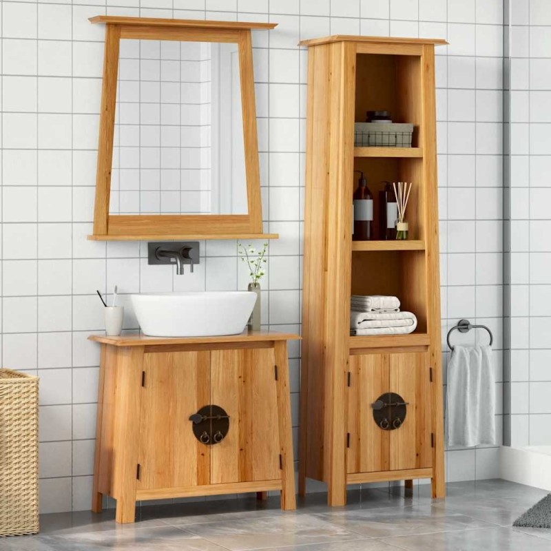 Ensemble de meubles de salle de bain 3 pcs bois de pin massif 622888622888