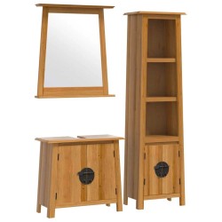 Ensemble de meubles de salle de bain 3 pcs bois de pin massif 622888622888