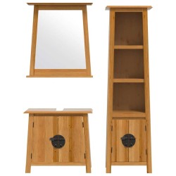 Ensemble de meubles de salle de bain 3 pcs bois de pin massif 622888622888