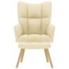 Chaise de relaxation avec repose-pied Crème Tissu 622890622890