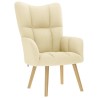 Chaise de relaxation avec repose-pied Crème Tissu 622890622890
