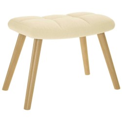 Chaise de relaxation avec repose-pied Crème Tissu 622890622890