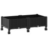 Jardinière avec Roues Noir 80 x 40 x 29 cm PP 622893622893