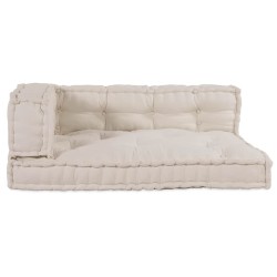 Coussin de canapé sur palette 3 pcs Crème 120 x 80 x 34 cm 622897622897