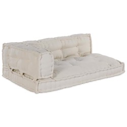 Coussin de canapé sur palette 3 pcs Crème 120 x 80 x 34 cm 622897622897