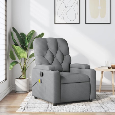 Fauteuil inclinable de massage gris clair tissu 622899622899