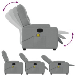 Fauteuil inclinable de massage gris clair tissu 622899622899